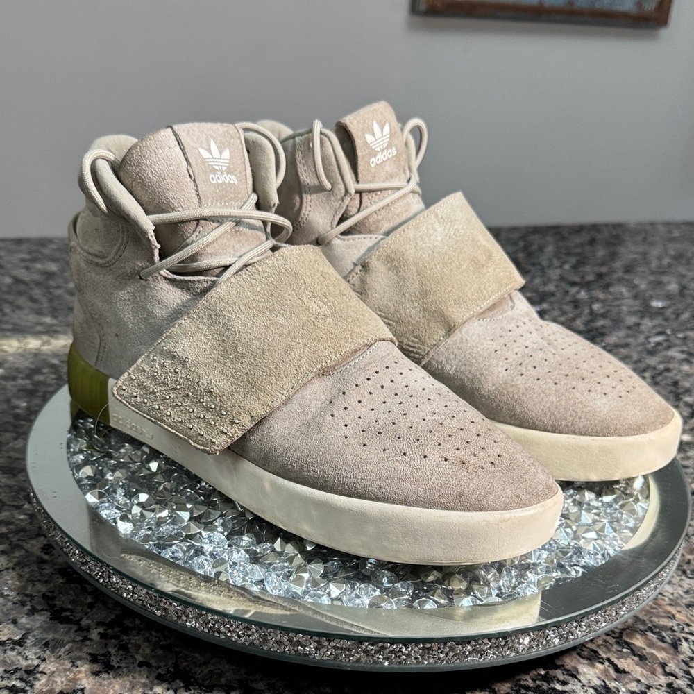 Adidas Tubular gray Suede High-Tops 8.5